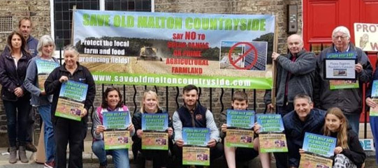 Protestors outside Malton Town Council Meeting 30th June